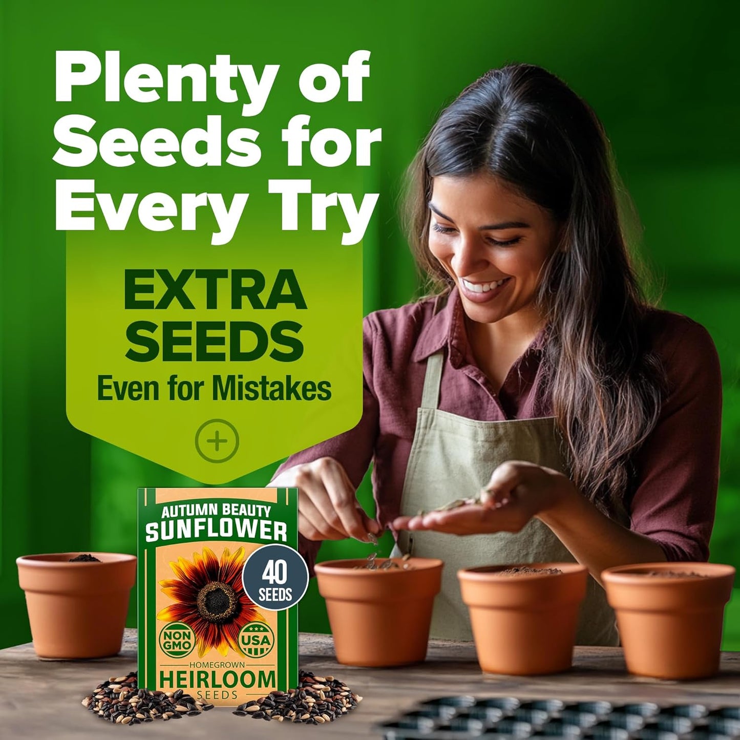 HOME GROWN Autumn Beauty Sunflower Seeds to Plant 40 Heirloom Non-GMO Sunflower Seeds for Planting Blooms for Pollinator Support, and Ornamental Flower Garden (Helianthus annuus)