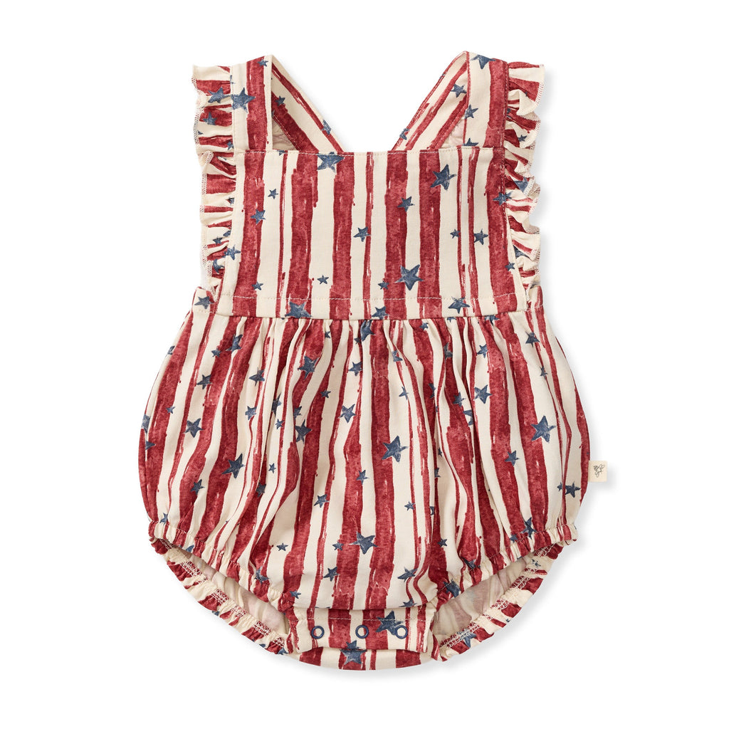 Stars & Stripes Baby Girl Bubble Romper